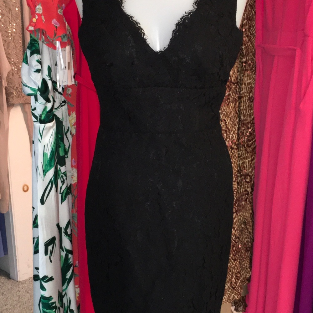 Classic Black Lace Sheath Dress